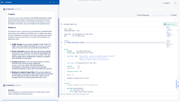 Figure 1: F5 AI Assistant delivers intelligent capabilities to simplify management and security of apps and APIs using a natural language interface.