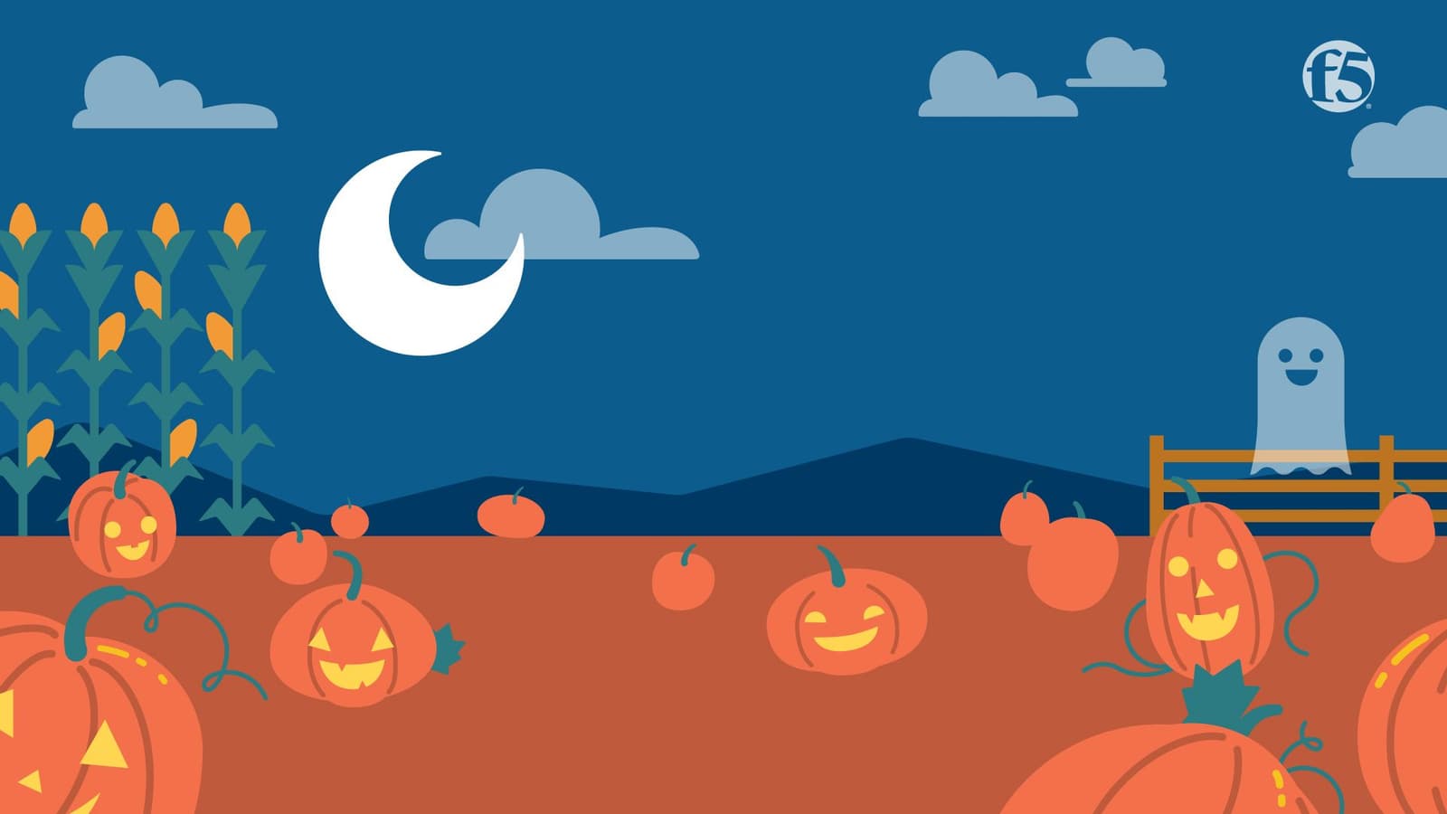 nighttime pumpkin patch with ghost