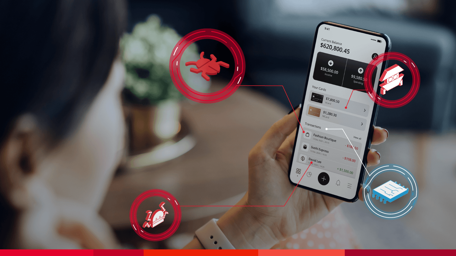 Woman looking at cellphone