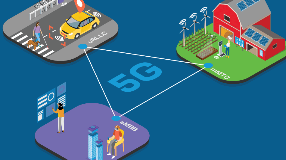 Sencilla ilustración gráfica de la innovación y movilidad 5G de las aplicaciones adaptativas