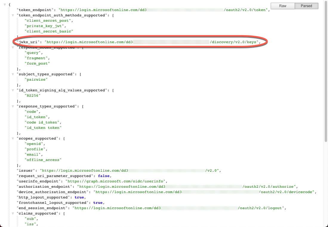 Azure AD Tenant Well-Known Endpoint
