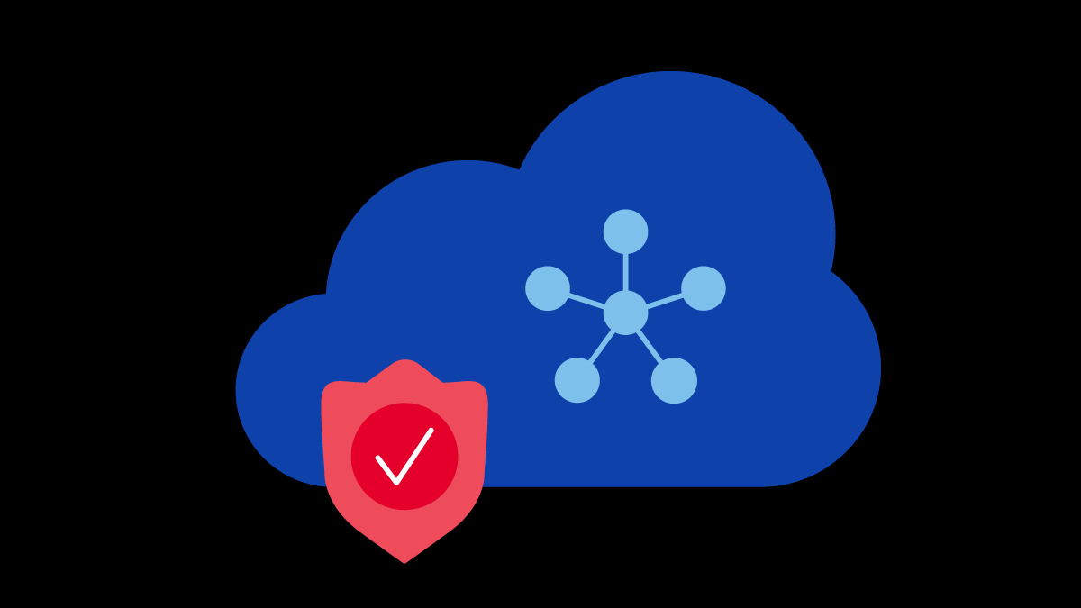 abstract cloud with shield icons