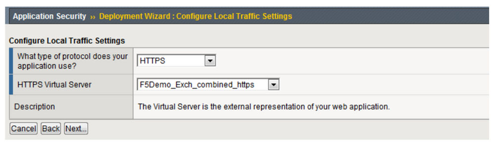 Screenshot of Configure Local Traffic Settings screen