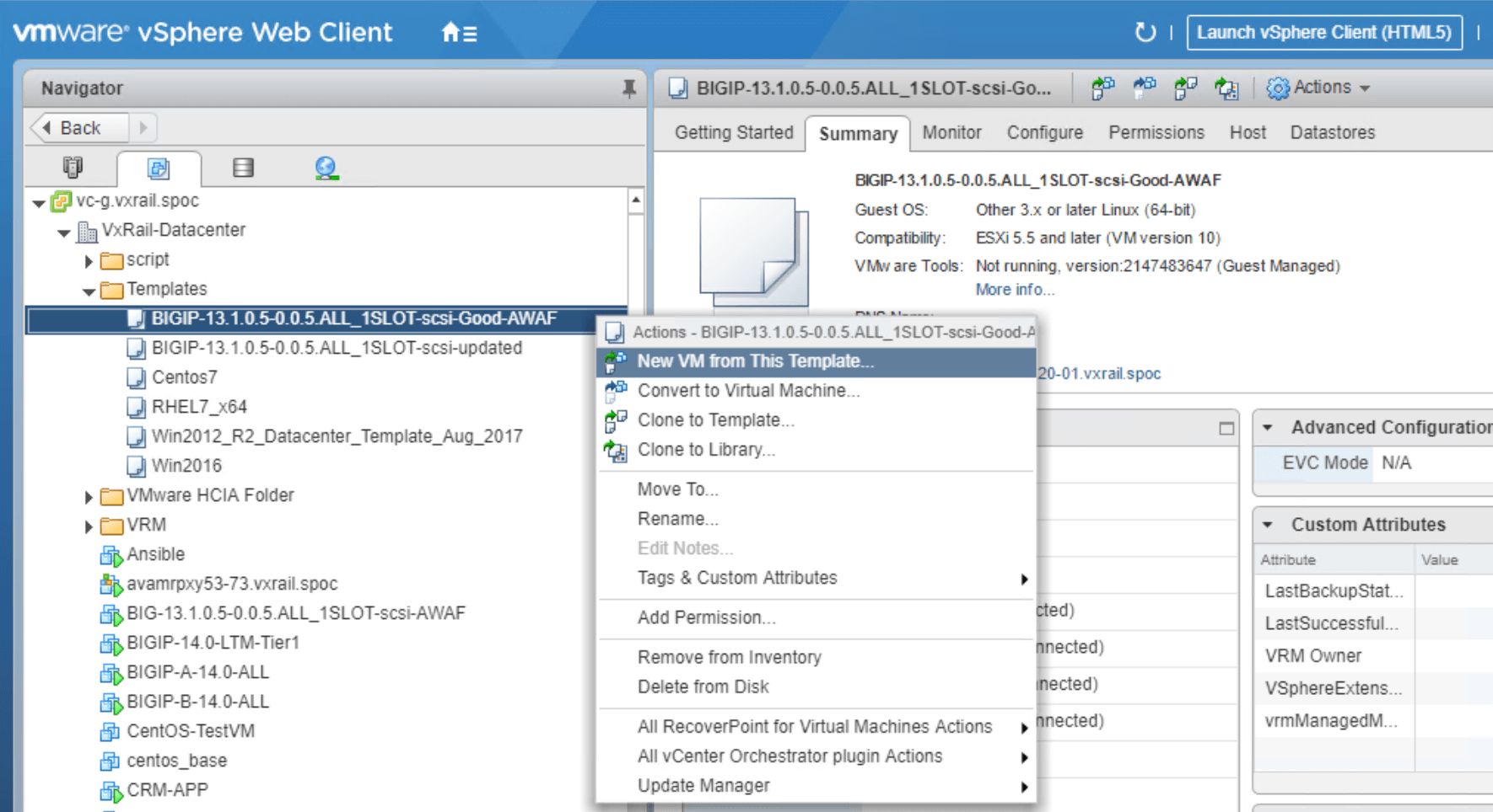 图 2： 使用 vCenter 界面设置Advanced WAF（API 安全 - 新一代 WAF）服务。 