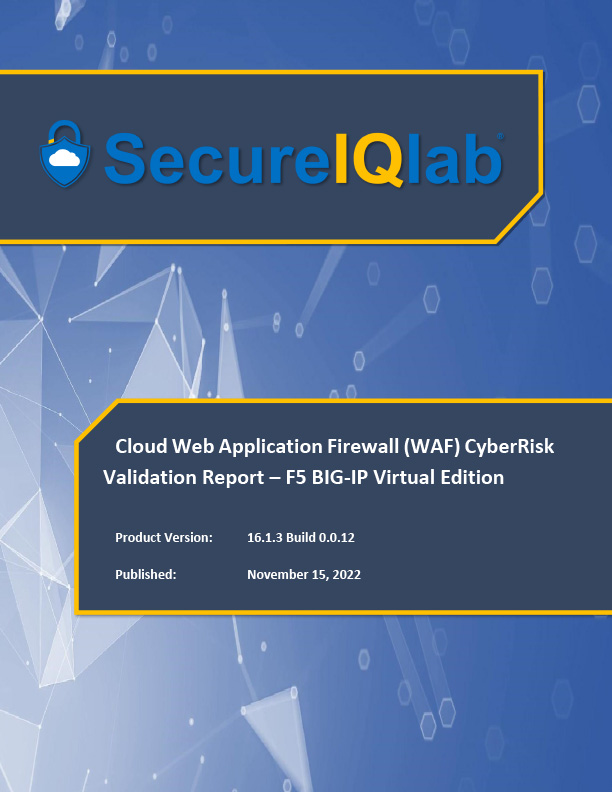 Cloud Web Application Firewall (WAF) CyberRisk Validation Report cover