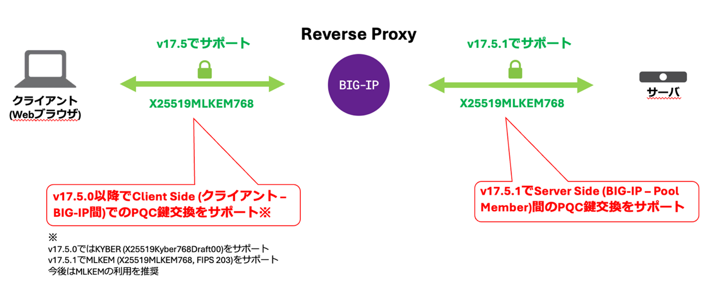 図　BIG-IP 17.5xにおけるPQC対応状況